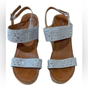 Elegant Embellished Silver Women's Sandals